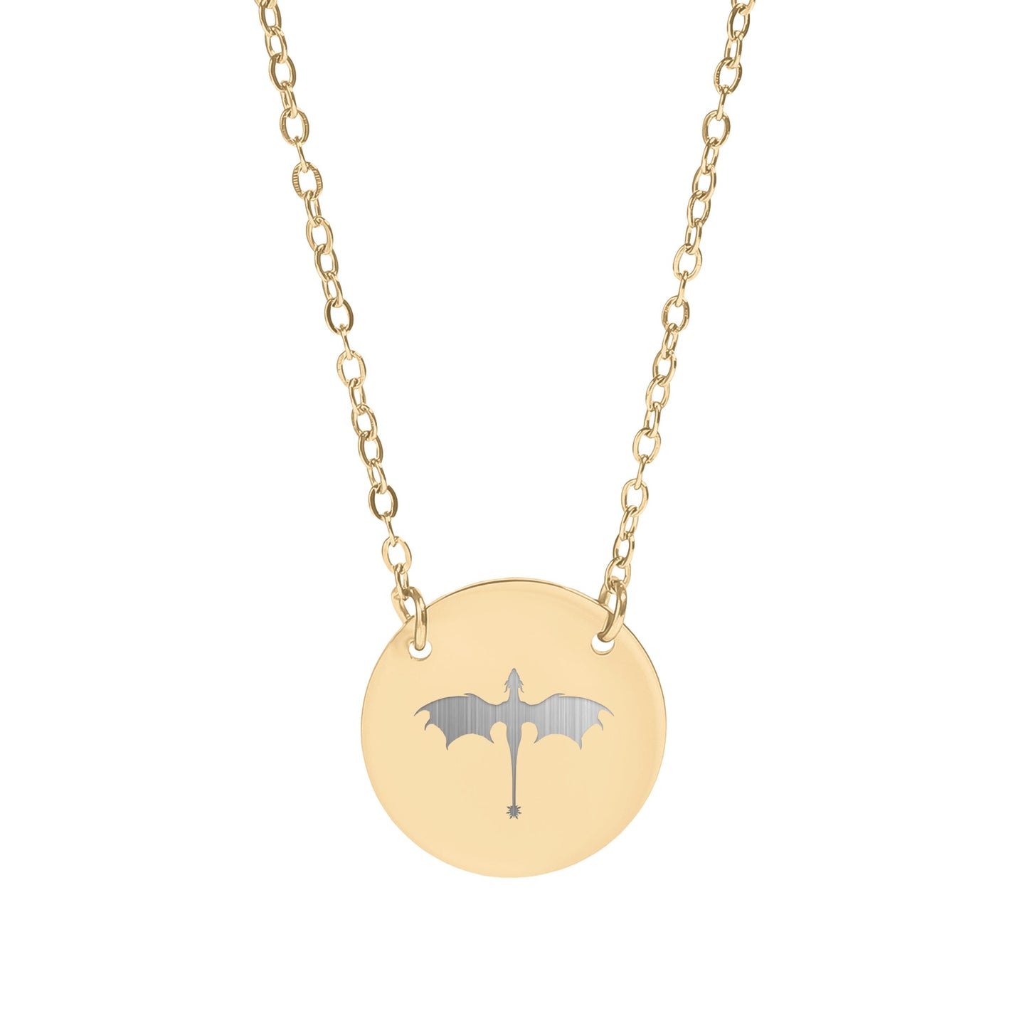 Dragon Emblem Gold Round Pendant Necklace product