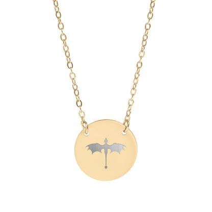 Dragon Emblem Gold Round Pendant Necklace product