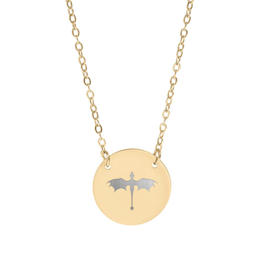 Dragon Emblem Gold Round Pendant Necklace product