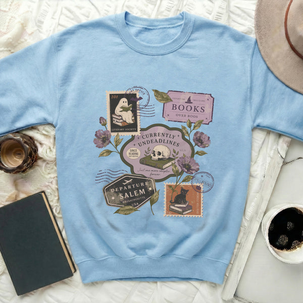 Spellbound Literary Sweatshirt in Light Blue