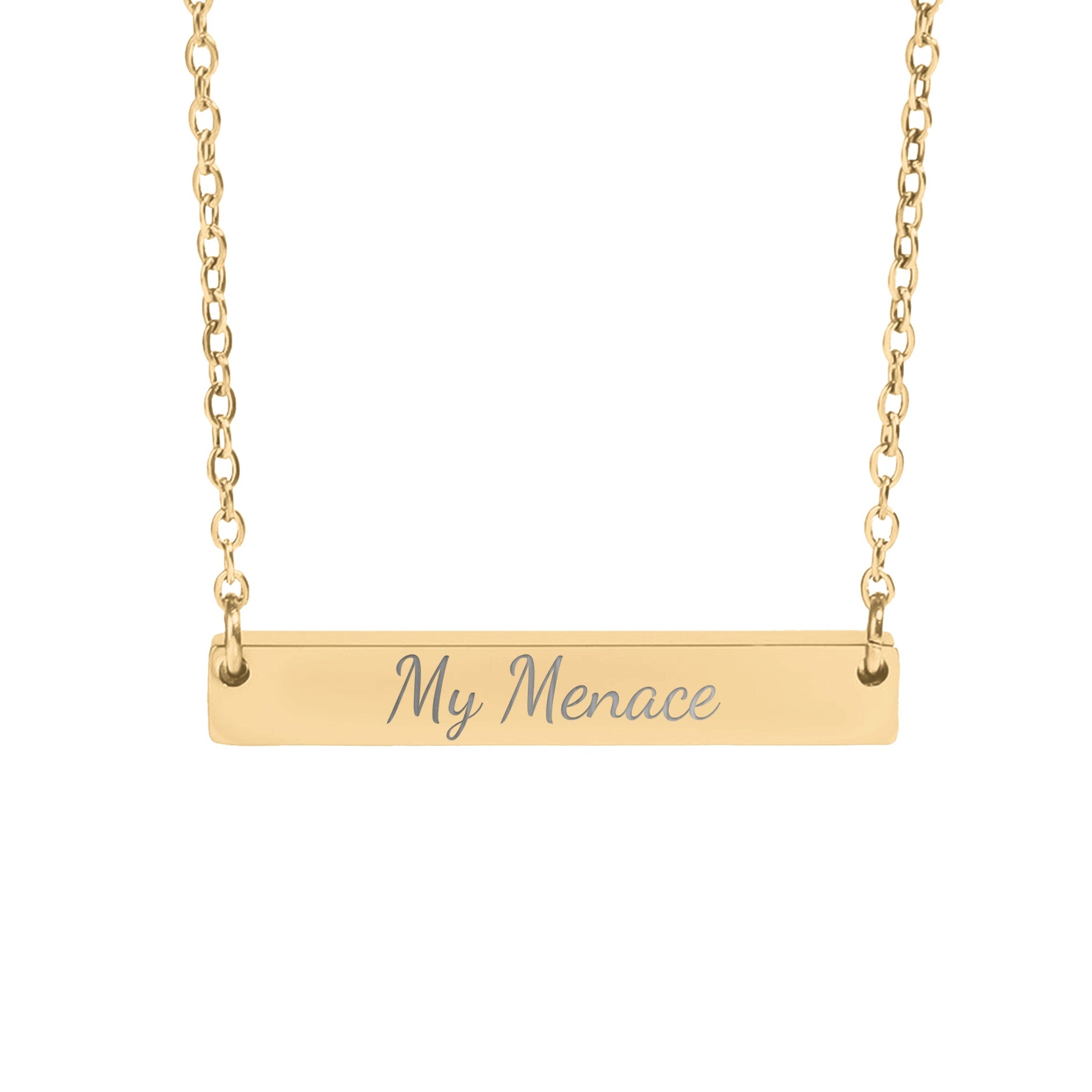 My Menace Engraved Bar Necklace Stylish Jewelry