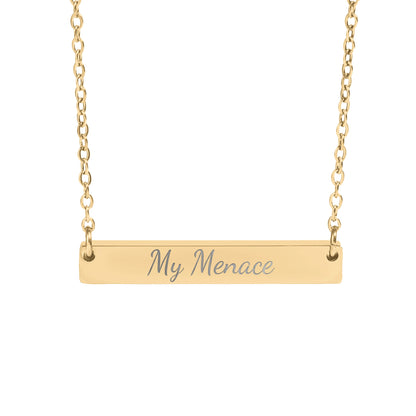 My Menace Engraved Bar Necklace Stylish Jewelry