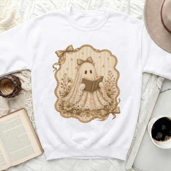 Literary Ghost Sweatshirt in White