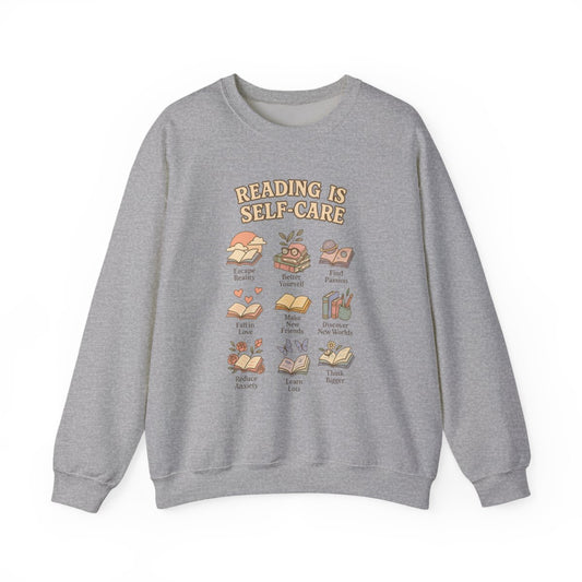Reading is Self-Care Books and Learning Design Sweatshirt - MagicMerchEmporium