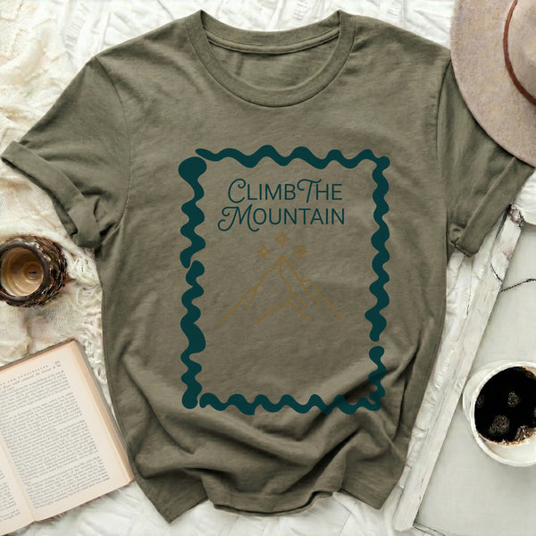 Wavy Border Summit Tee in Military Green