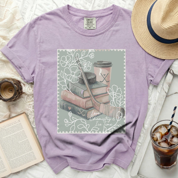 Love, Chemistry & Ice Time Tee in Orchid