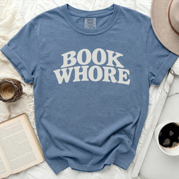 Book Whore Vintage Tee in Blue Jean