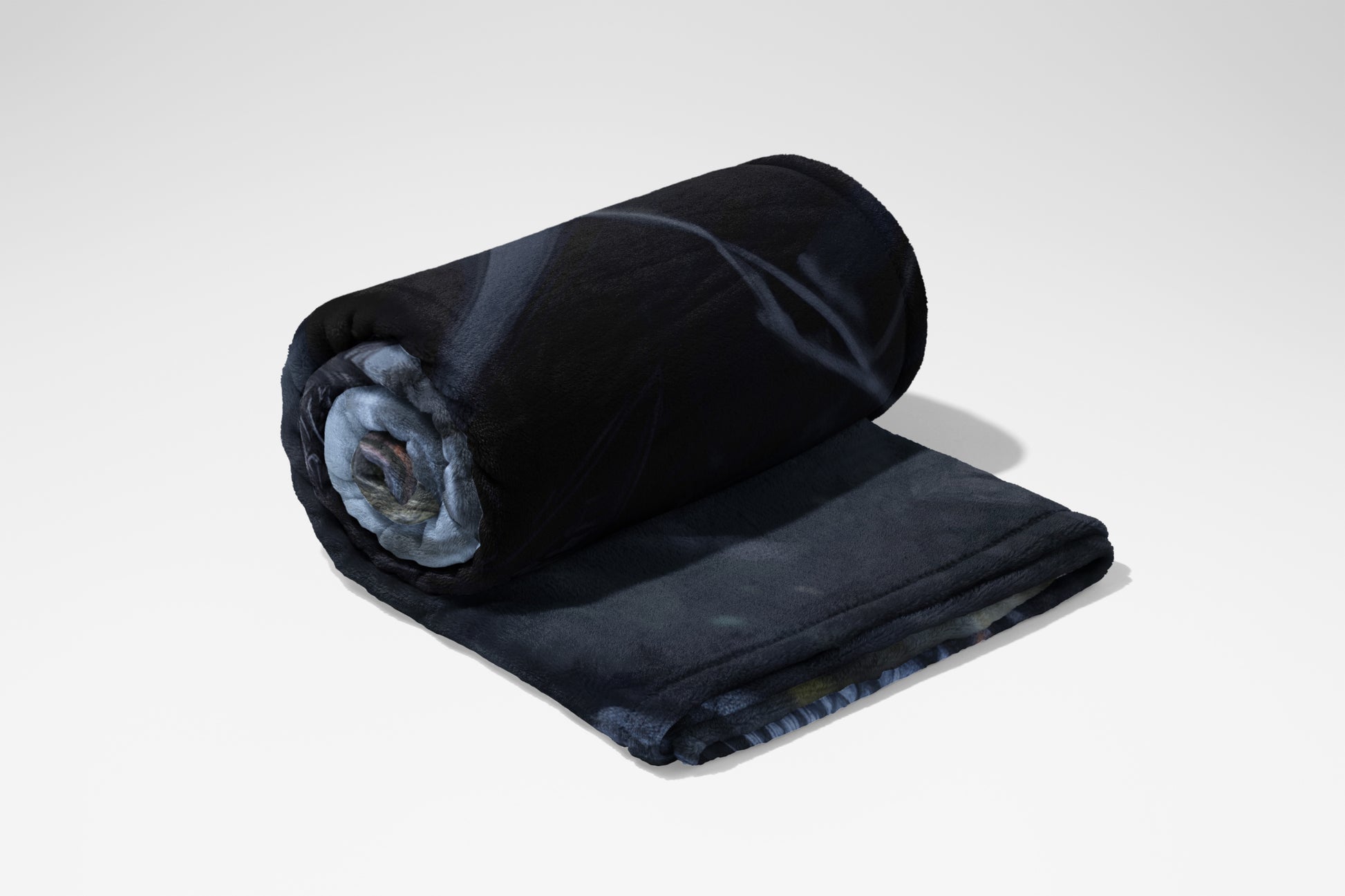 Luxuriously Soft Dark Printed Roll Up Blanket