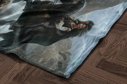 Epic saga artwork on cozy fabric blanket product
