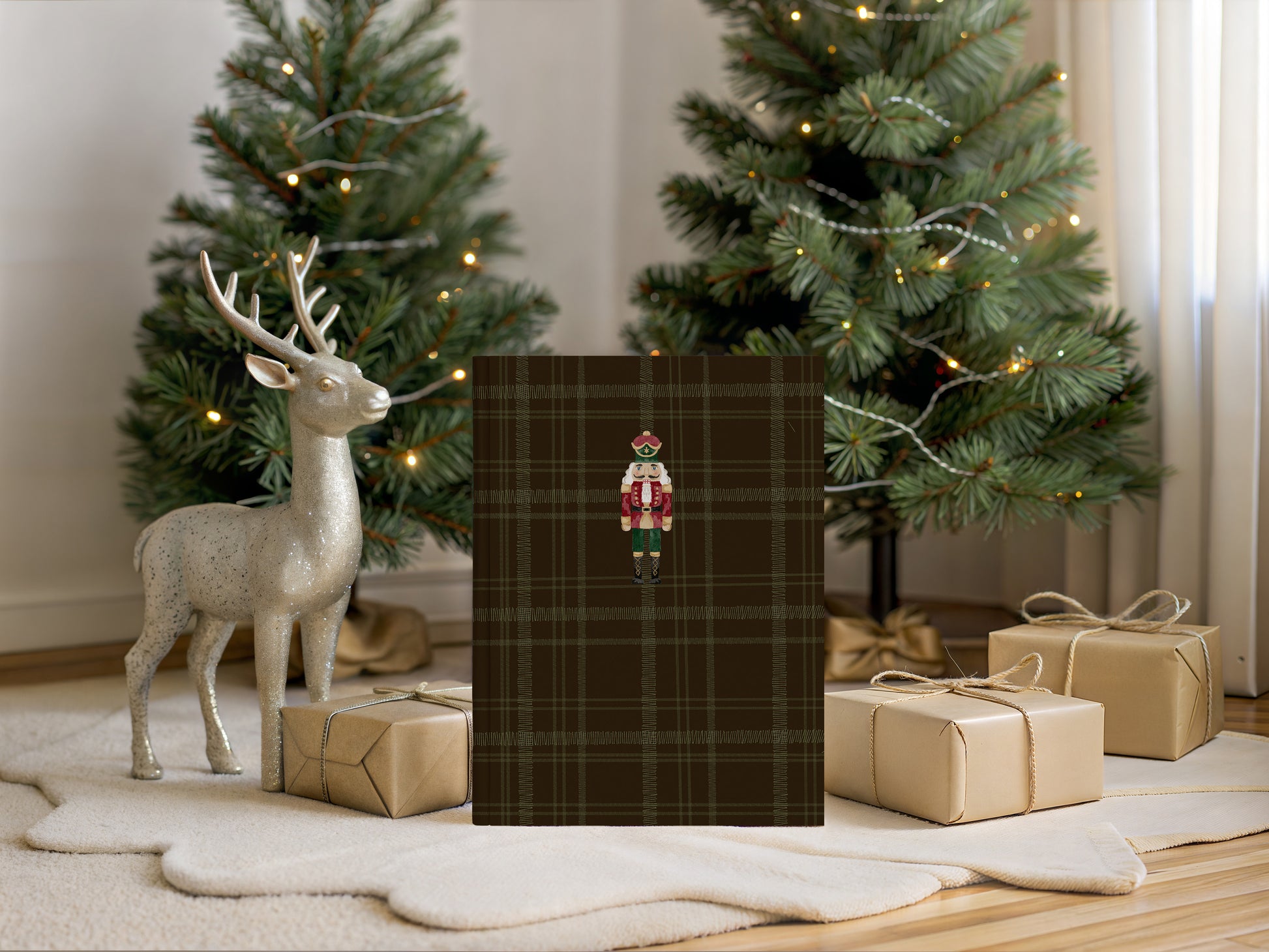 Festive Holiday Season Plaid Design Greeting Card