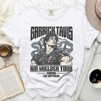 White t-shirt with Garrick Tavis Air Wielder Tour graphic.