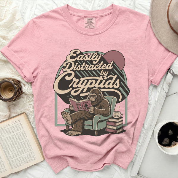 Easily Distracted Cryptid Reader Tee in Blossom