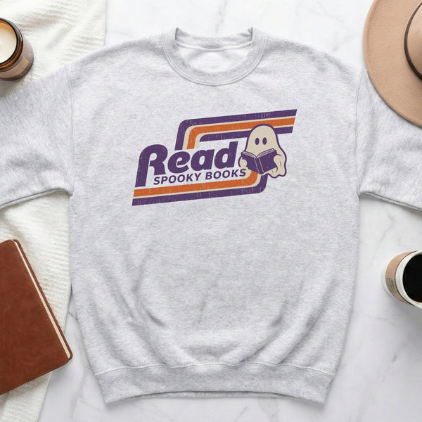 Spooky Reader Ghost Sweatshirt in Ash