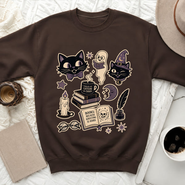 Witchy Reads Sweatshirt in Dark Chocolate
