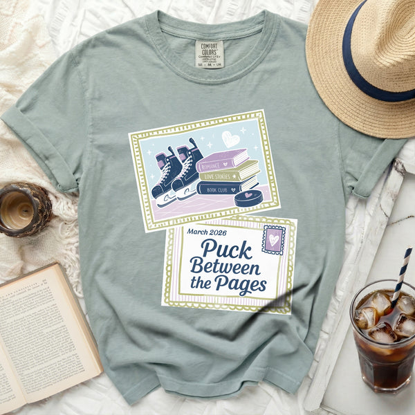 Puck & Pages Romance Passion and Prose Tee in Bay