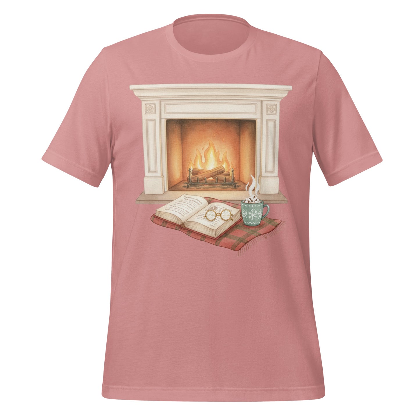 Cozy Fireplace and Reading Nook Scene T-shirt