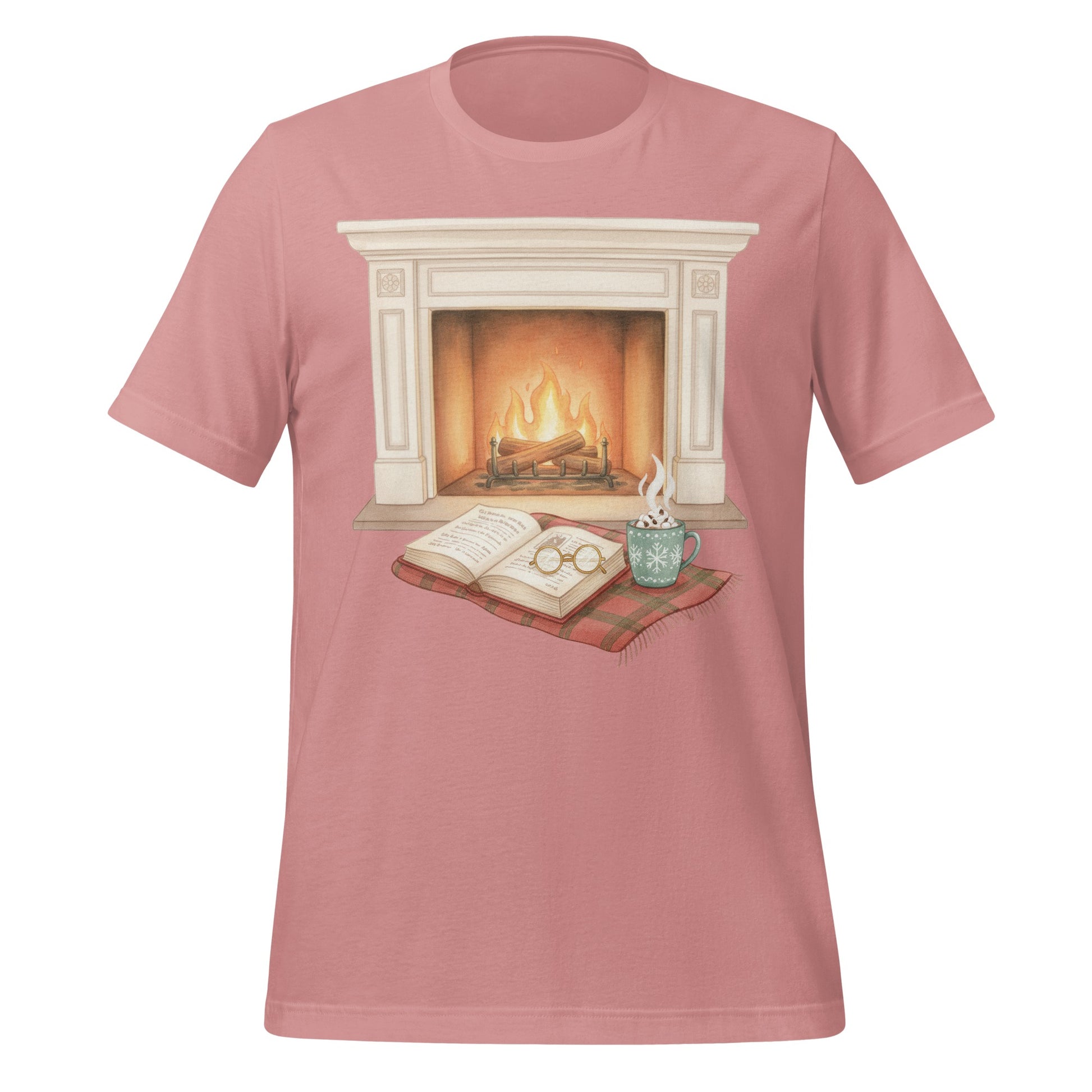 Cozy Fireplace and Reading Nook Scene T-shirt