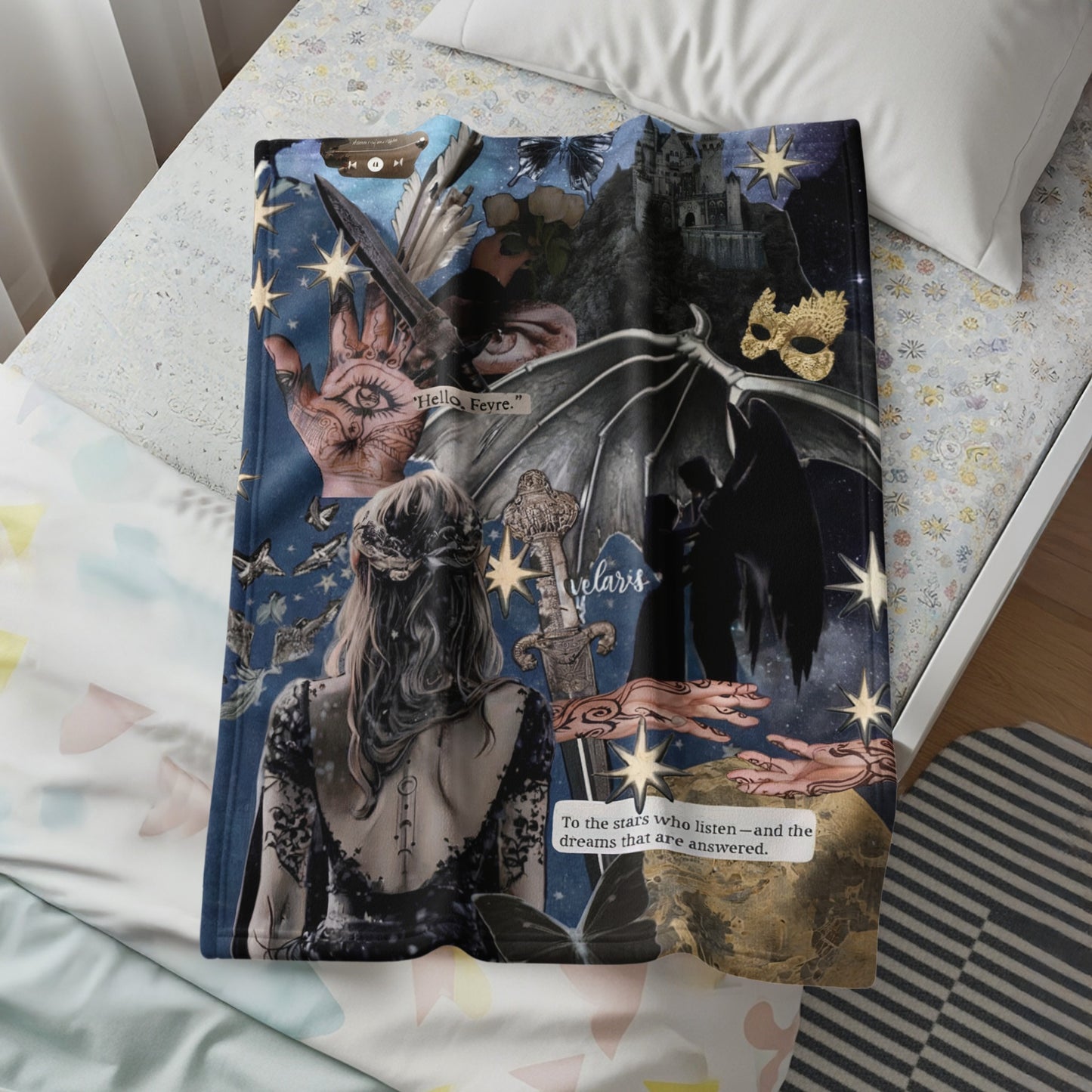 Mystical Fantasy Realm Collage Design Blanket