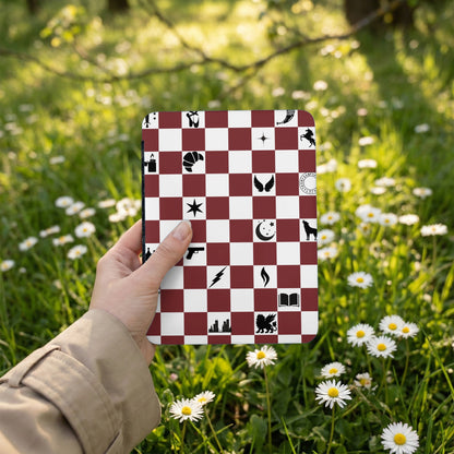 Maroon White Diverse Symbol Checkerboard product type
