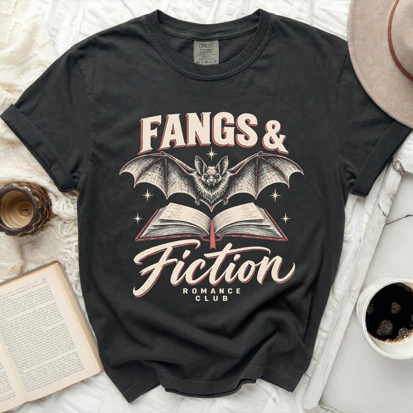 Fangs and Fiction Tee in Black