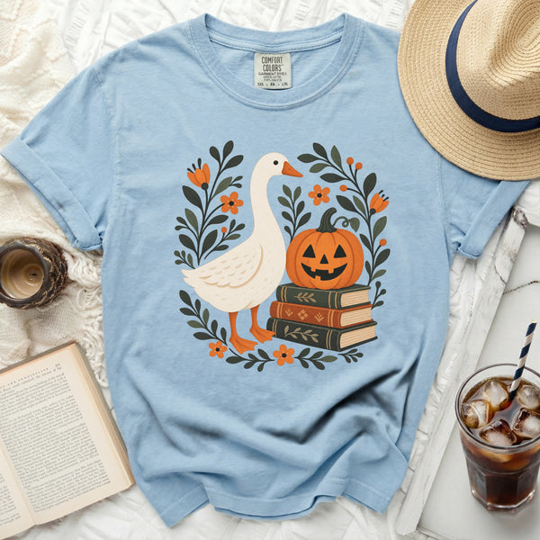 Cozy Autumn Goose Tee in Chambray