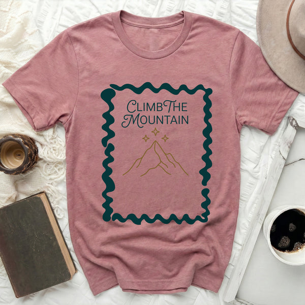 Wavy Border Summit Tee in Heather Mauve