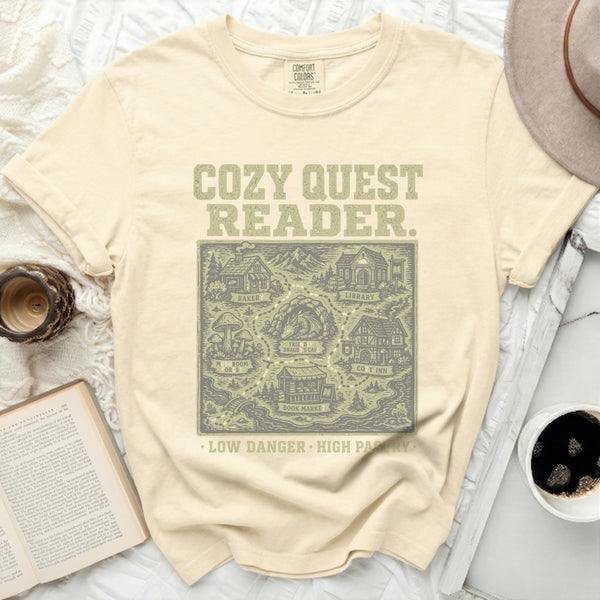 Cozy Quest Reader Map Tee in Ivory