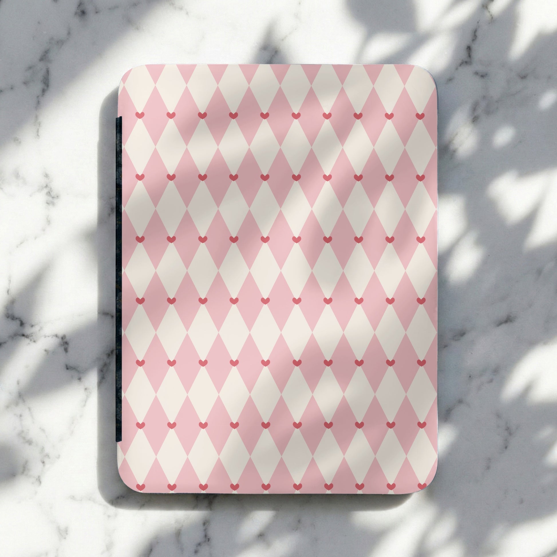 Pink and White Diamond Pattern Design Notebook