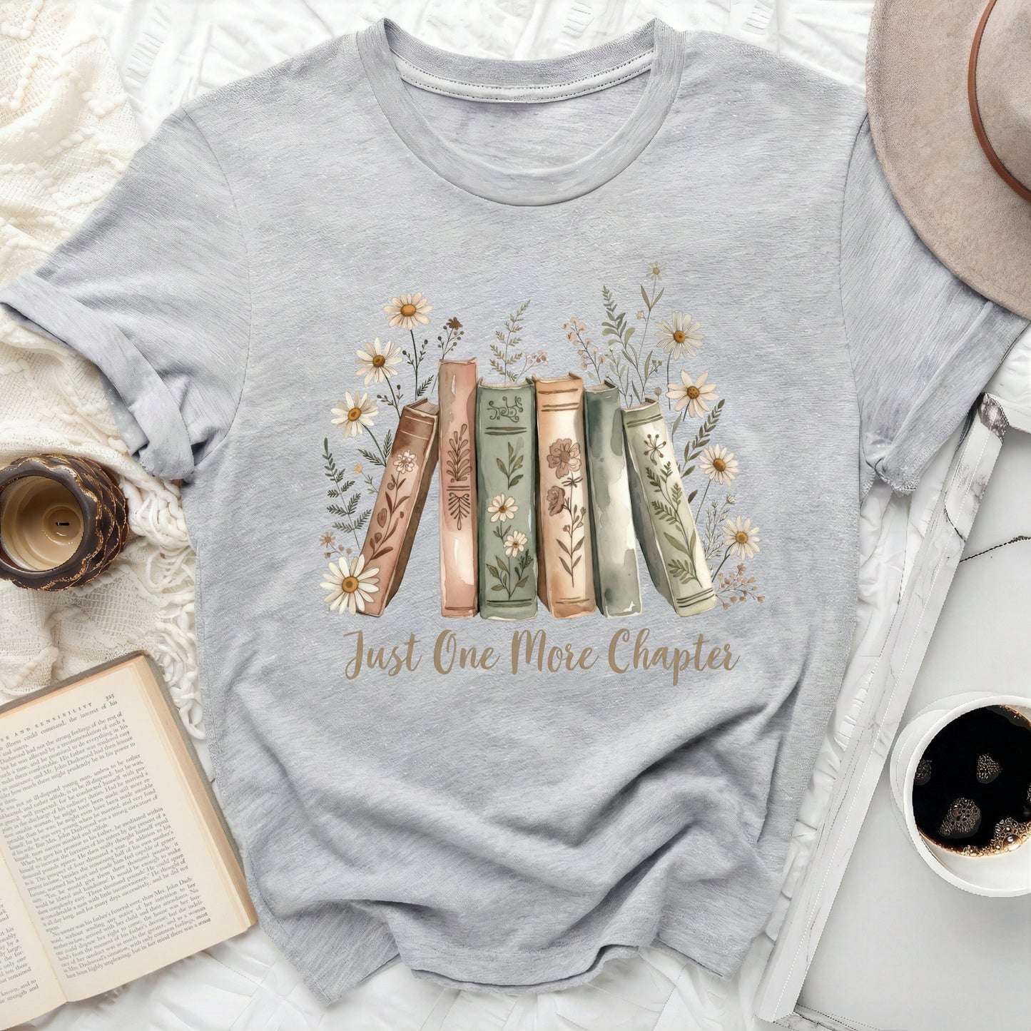 Just One More Chapter Bookshelf T-Shirt