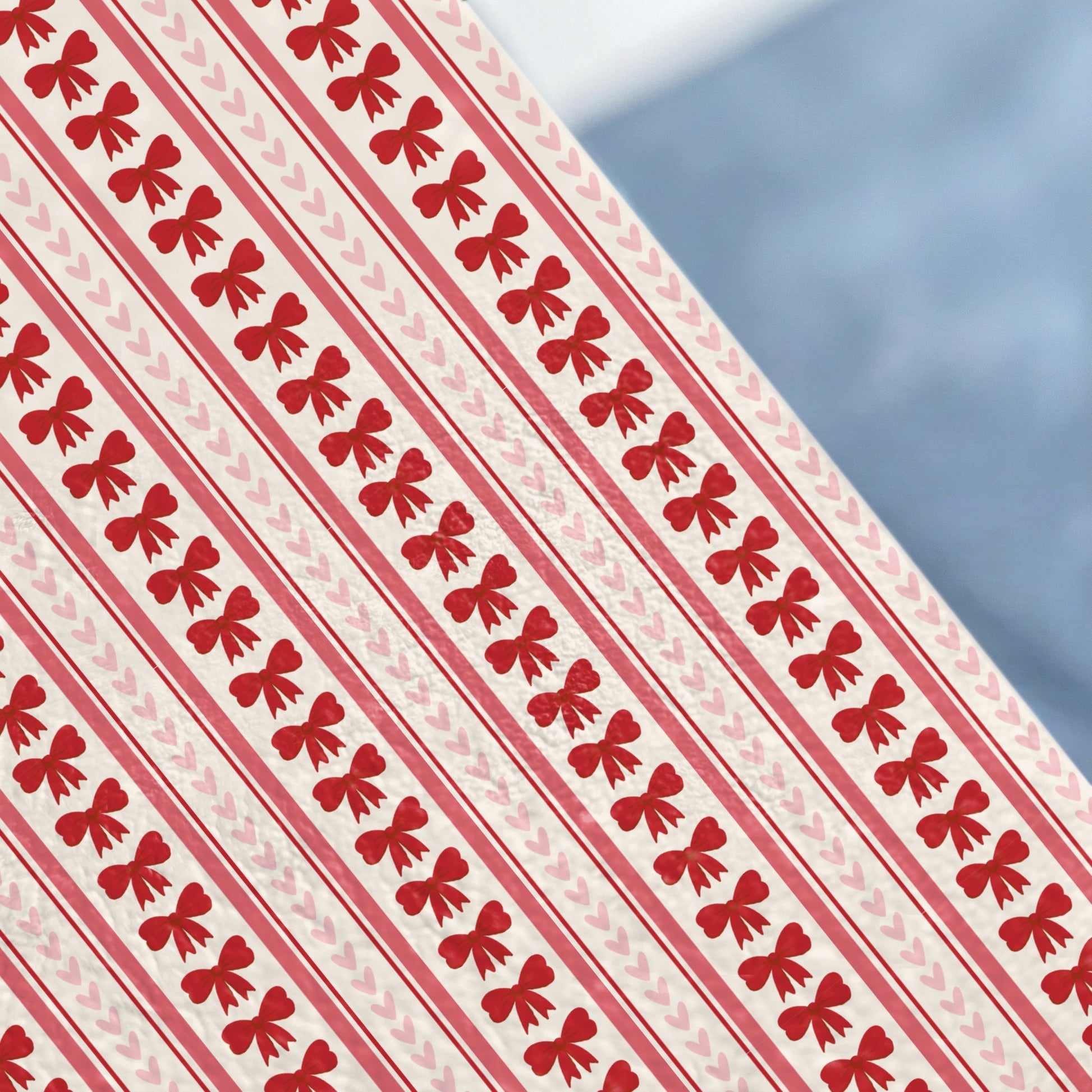 Red Bows and Hearts Striped Pattern Design Product