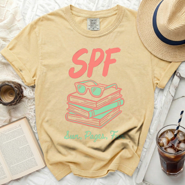 Sun, Pages, Fun Tee in Butter