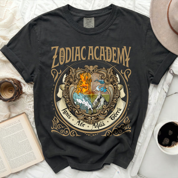 Dark Zodiac Academy Crest Tee in Black