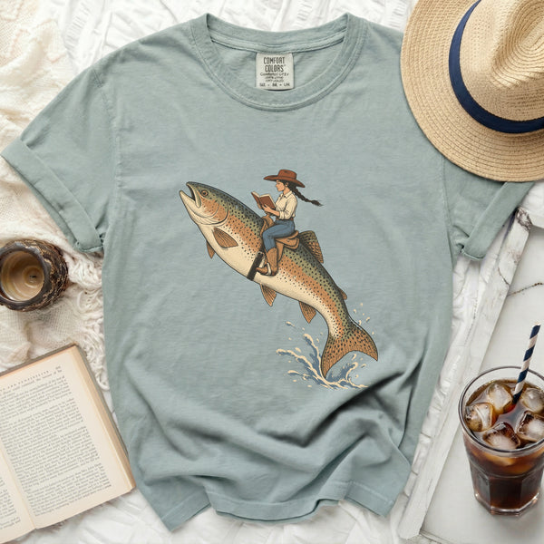 Trout Rider Tee in Bay