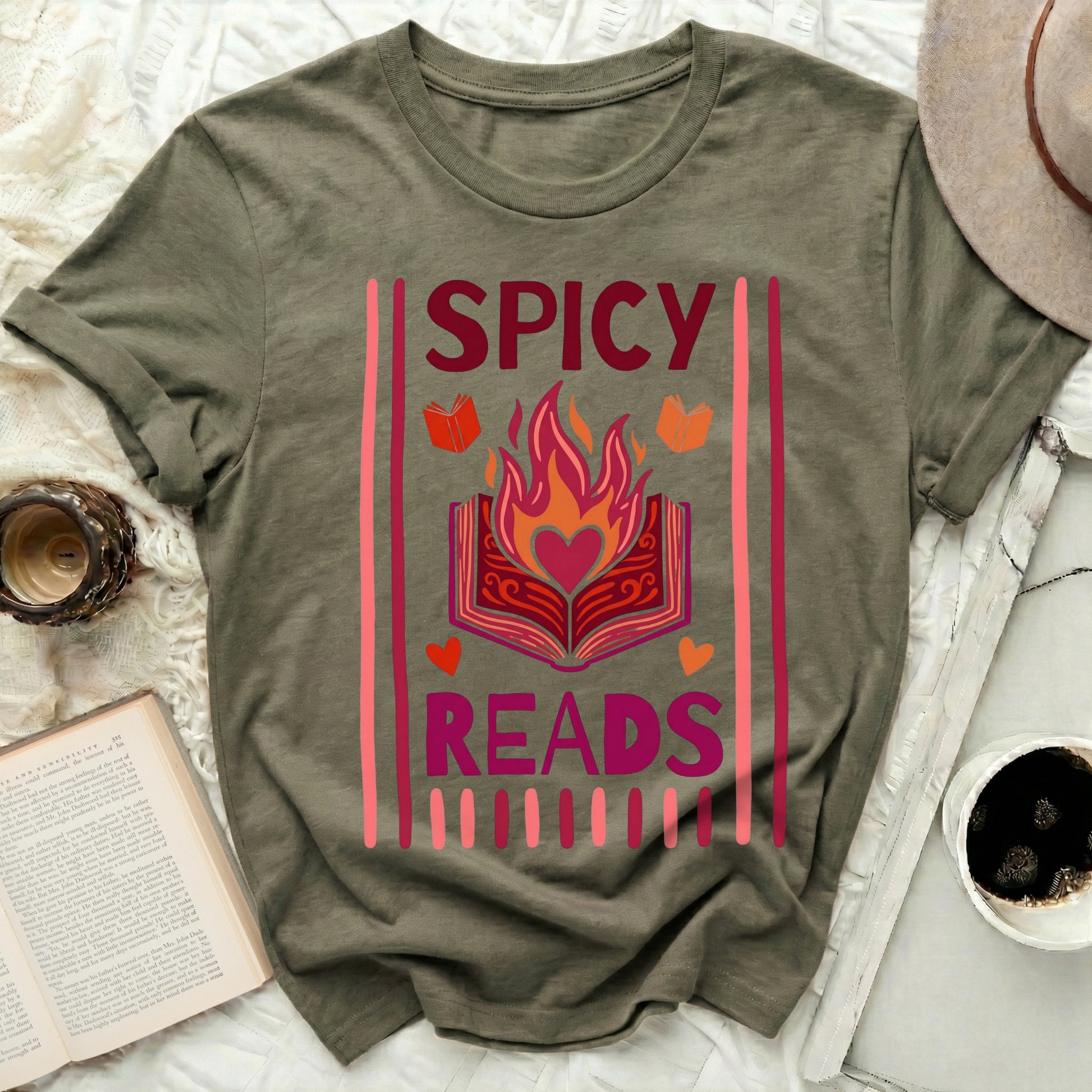 SPICY READS fiery book heart design product type
