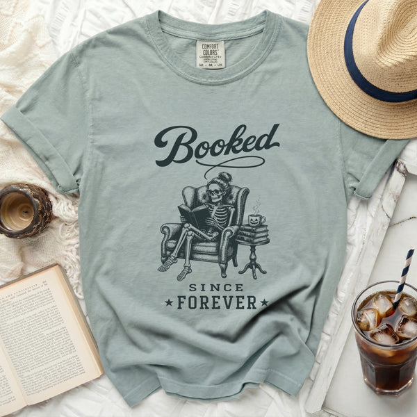 Booked Since Forever Tee in Bay