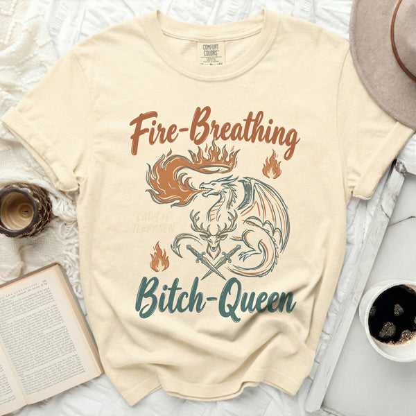Fire-Breathing BQ Tee in Ivory