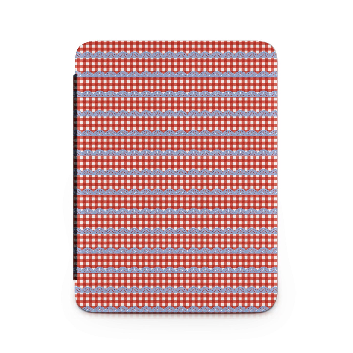 Festive Red and Blue Gingham Patterned Notebook Cover