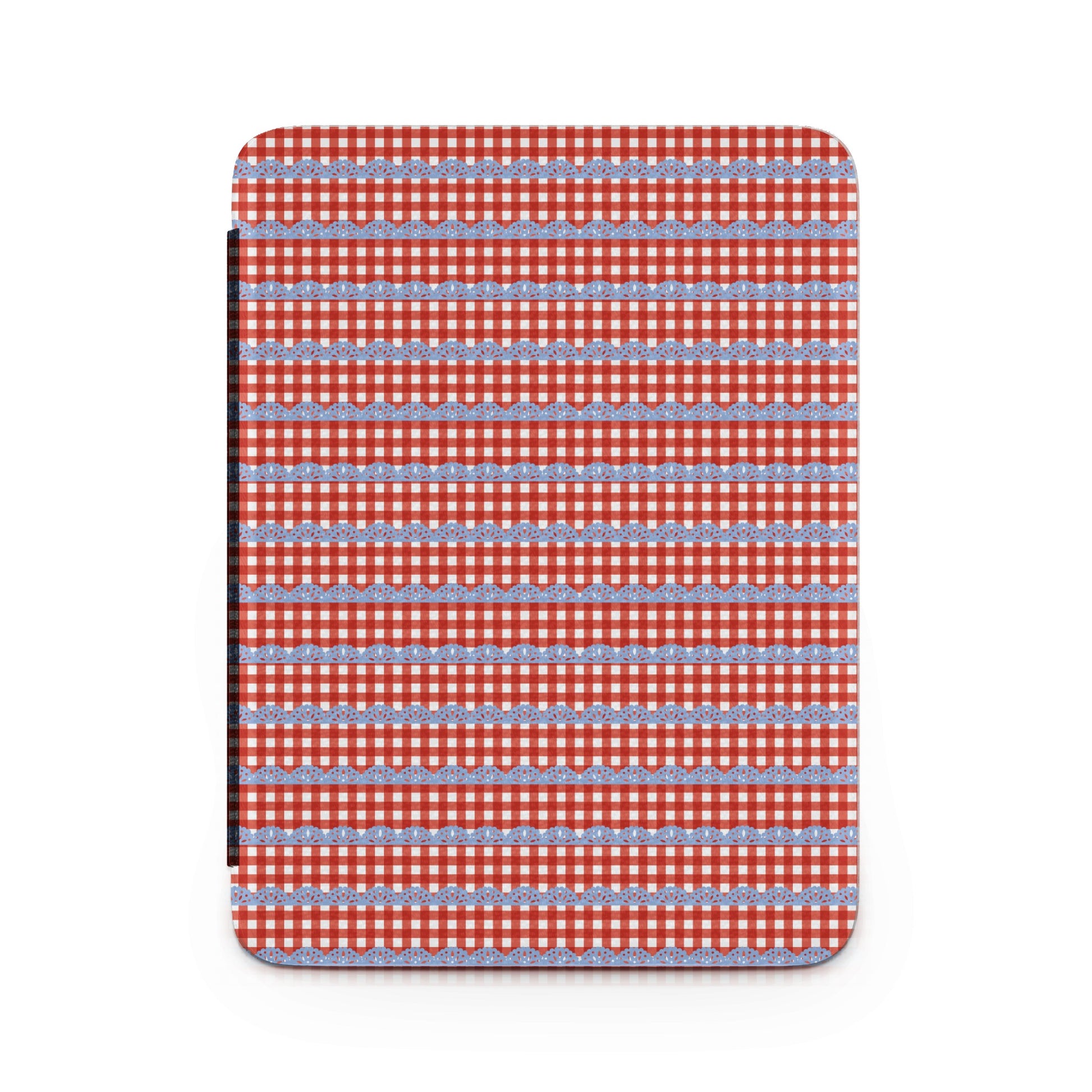 Festive Red and Blue Gingham Patterned Notebook Cover