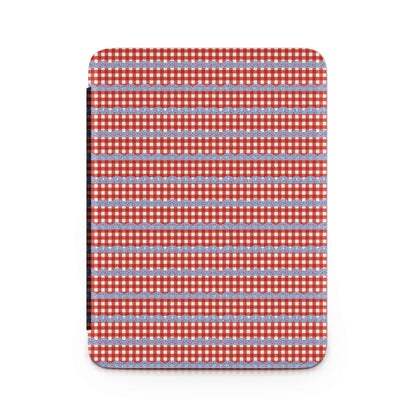 Festive Red and Blue Gingham Patterned Notebook Cover