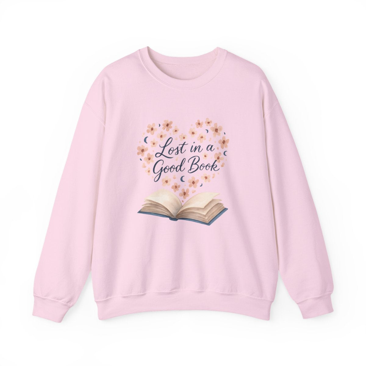 Cozy Sweatshirt with Lost in a Good Book Design