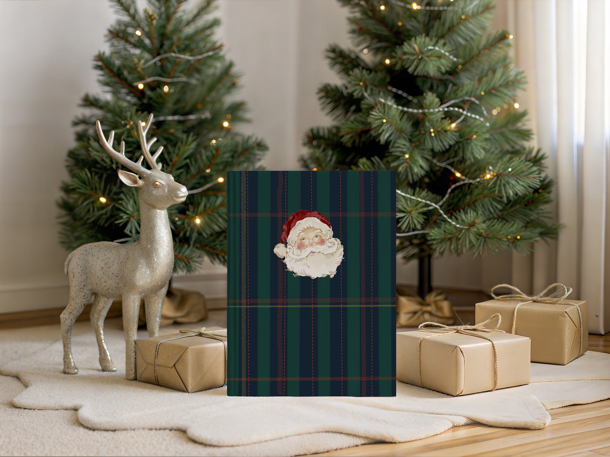 Santa Claus Plaid Pattern Holiday Decor Product