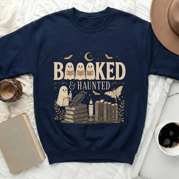 Booked & Haunted Sweatshirt in Navy