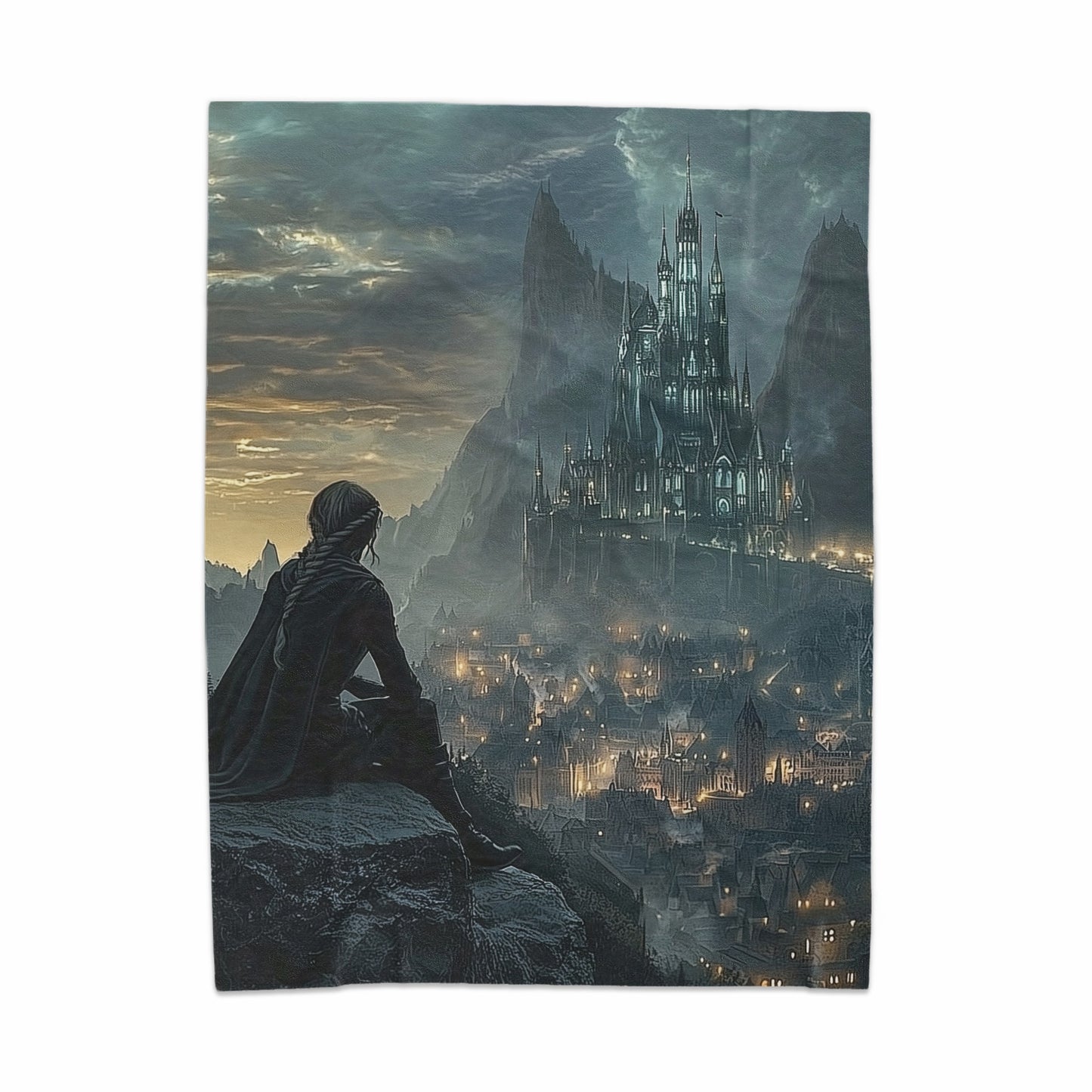 Dark Fantasy Castle and Knight art print