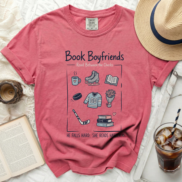 Book Boyfriends Hockey Romance Tee in Crunchberry