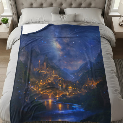 Enchanting Fantasy Night Scene Cozy Warm Blanket