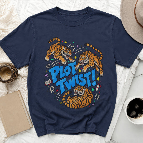 Plot Twist Tiger Tee in True Navy