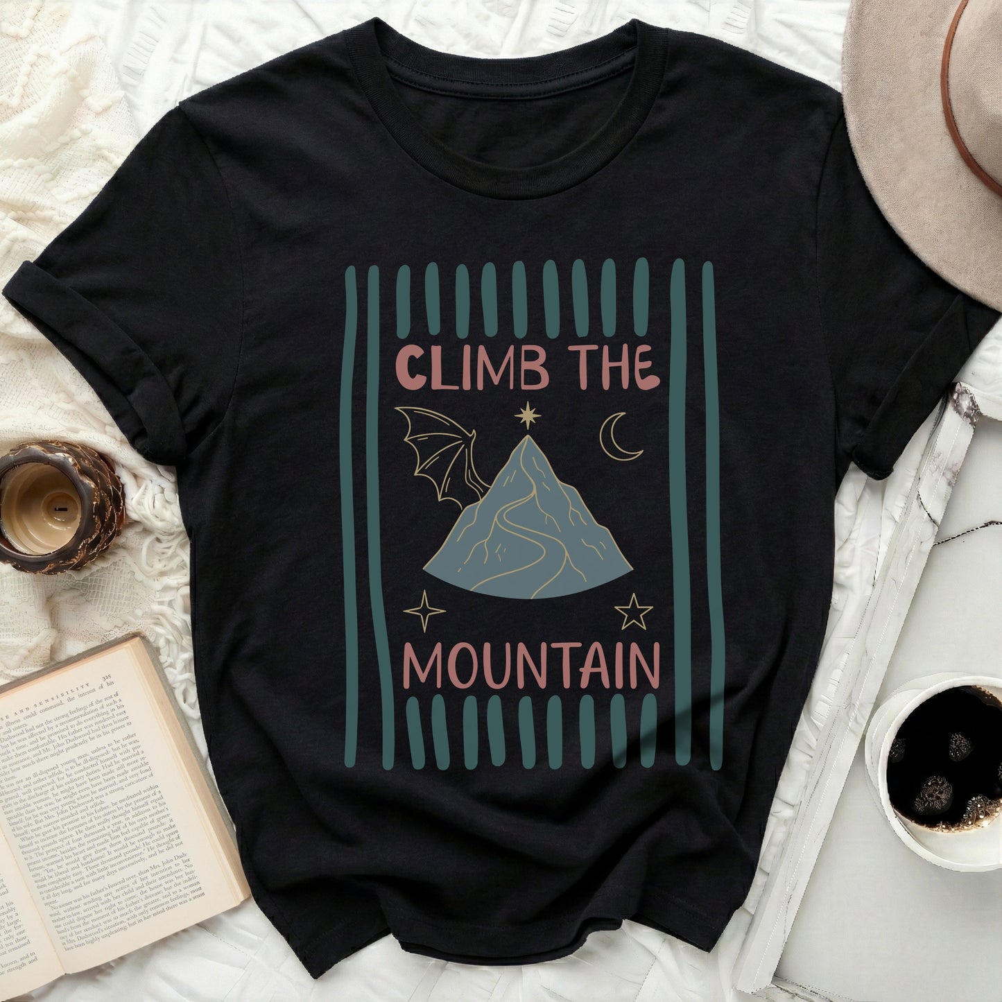 CLIMB THE MOUNTAIN Adventure Graphic Design product type
Black TShirt
Mountain Design
Adventure Tee
Climb The Mountain
Graphic Print
Outdoor Life
Nature Lover
Celestial Art
Moon Stars
Dragon Wing
Inspirational Shirt
Explore More
Wanderlust Apparel
Unique Graphic
Dark Aesthetic
Tee Shirt
Round Neck
Short Sleeve
Casual Fashion
Goal Setter