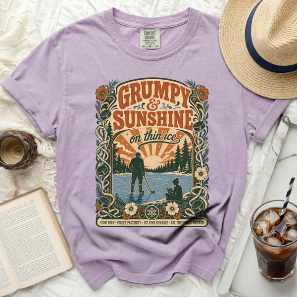 Grumpy & Sunshine Thin Ice Romance Tee in Orchid