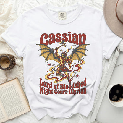Cassian Lord of Bloodshed Night Court-Illyrian graphic t-shirt design.
