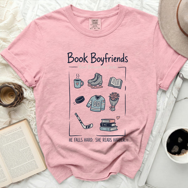 Book Boyfriends Hockey Romance Tee in Blossom